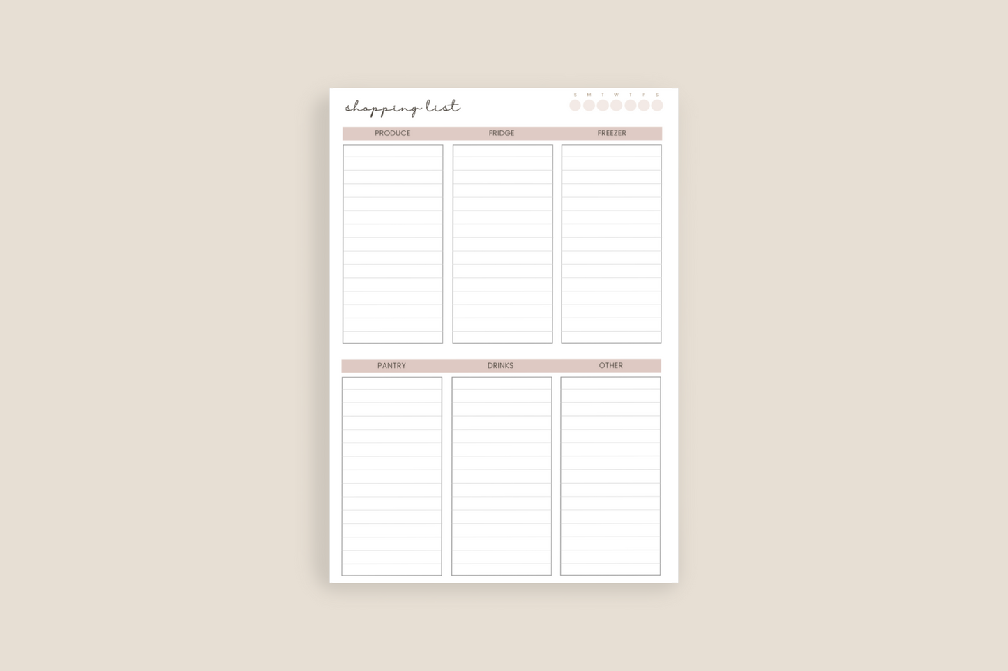 GROCERY LIST NOTEPAD